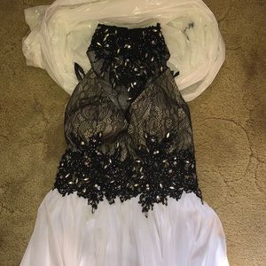 White and black homecoming/prom dress